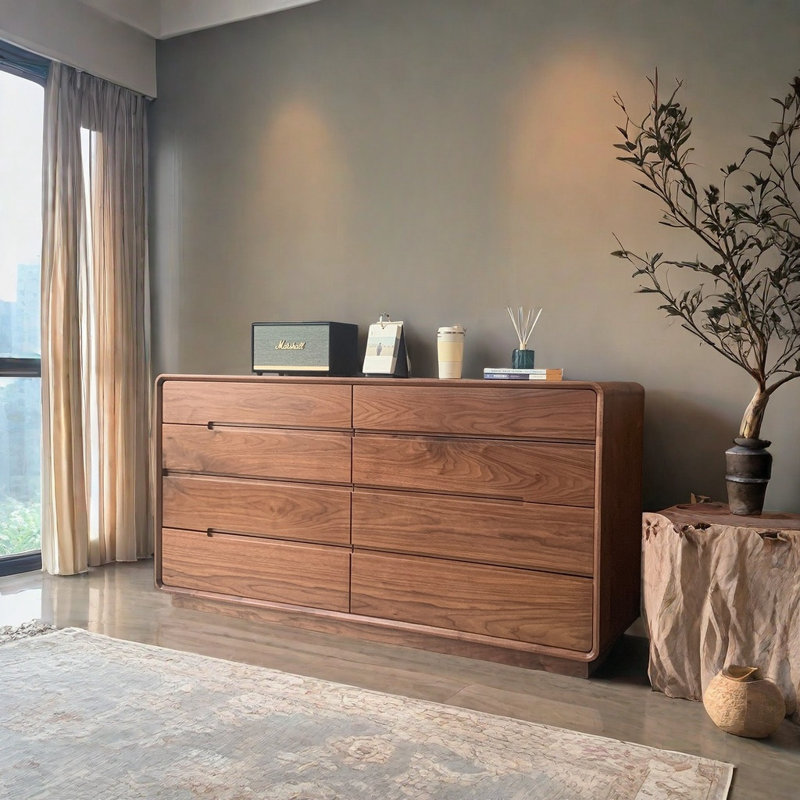 Armoire de rangement simple en noyer noir