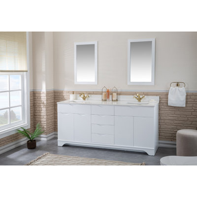 Ensemble de meuble-lavabo double 70,7 po avec miroir Lamell
