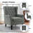 Duward Upholstered Gray Button Tufted Wingback Accent Chair with Rolled Arm and Thick Padded Cushion-541319378