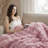 Solid Ruched Faux Fur Pink 50x60" Reversible Throw-407126098