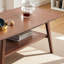 Table basse en chêne massif noyer, pouvant servir de bureau / table basse, avec tablette de rangement, facile à assembler, convient au bureau à domicile-479723350