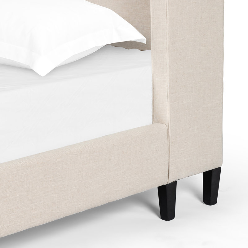 Madison Upholstered Wingback Bed, Queen