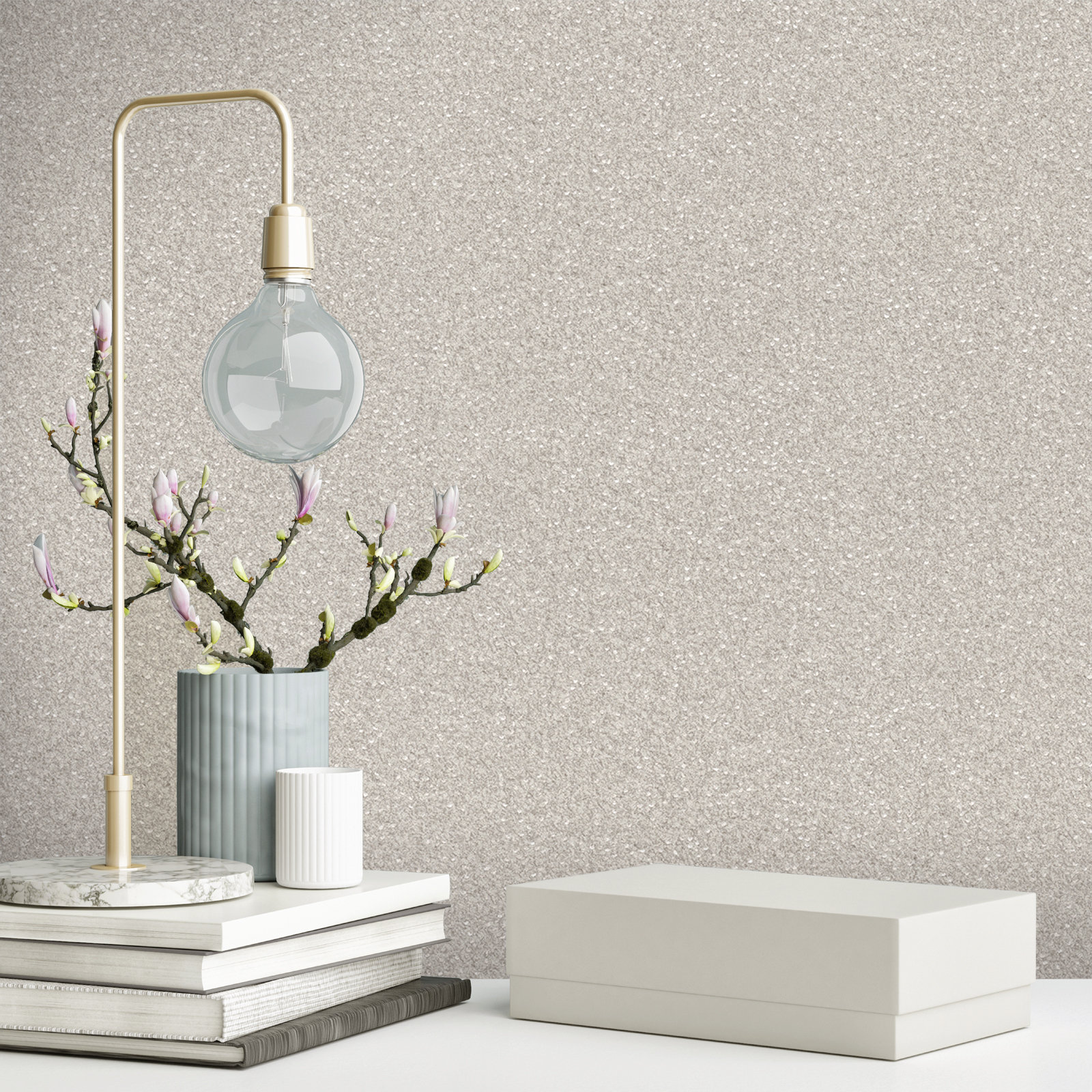 WMBA22005401 Silver Metallic Plain Faux Mica Stone Textured, 56 OFF