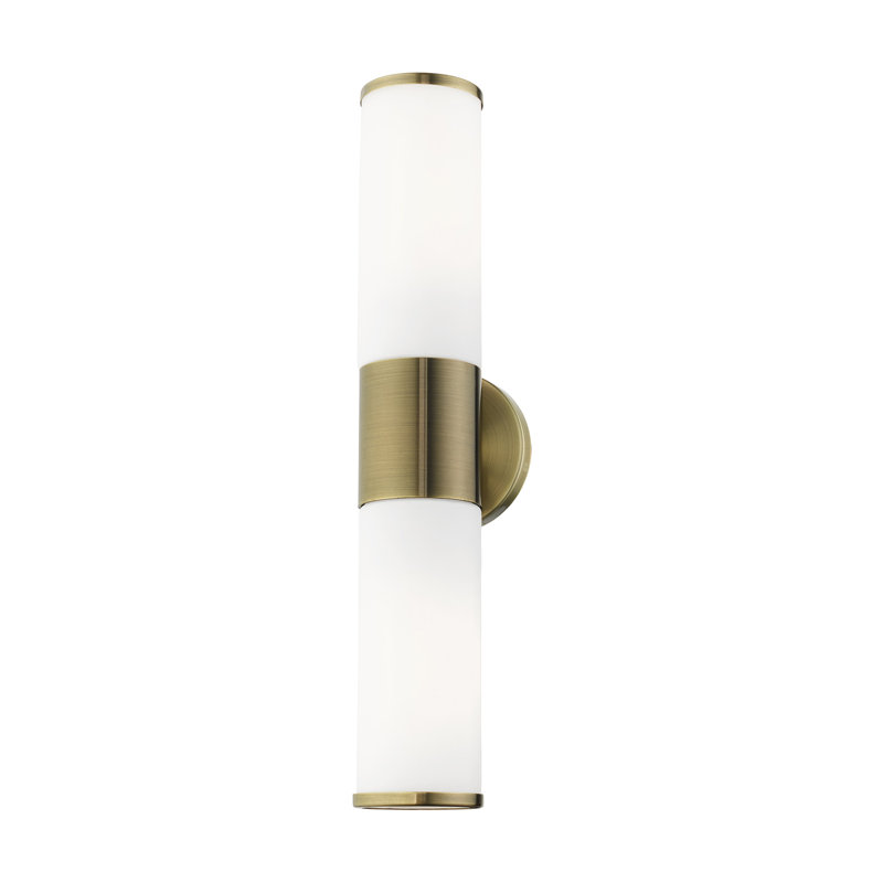 Antique Brass 2-Light Wall Mount Vanity Sconce