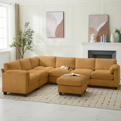Canapé modulaire 7 pièces en velours côtelé