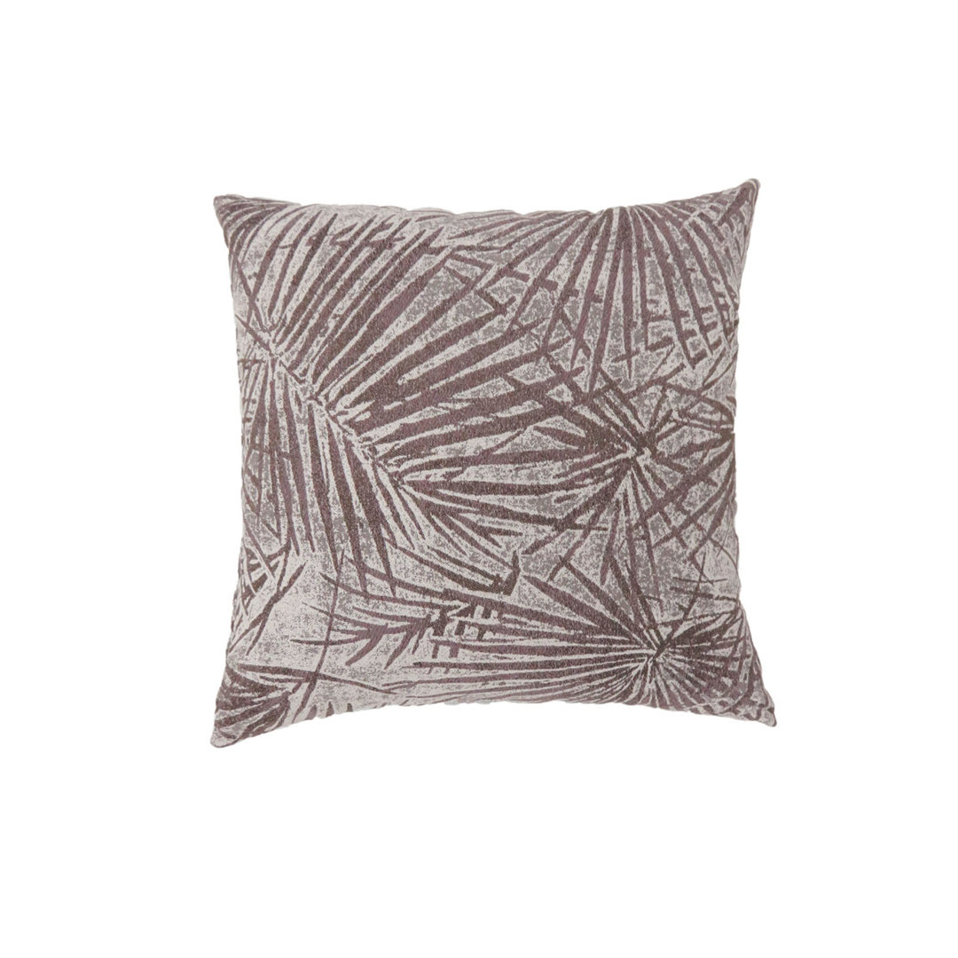  Contemporary Palm Leaves Square Throw Pillow (Set of 2) Benzara 