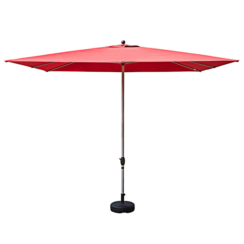 Parasol de patio rectangulaire avec manivelle Li, Rouge brique