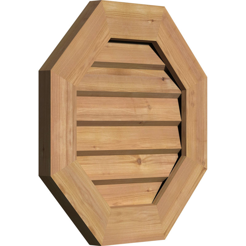 Ekena Millwork Wood Vent Cover, 17" H x 17" W (RO: 12" H x 12" W), Unfinished Western Red Cedar (Smooth)