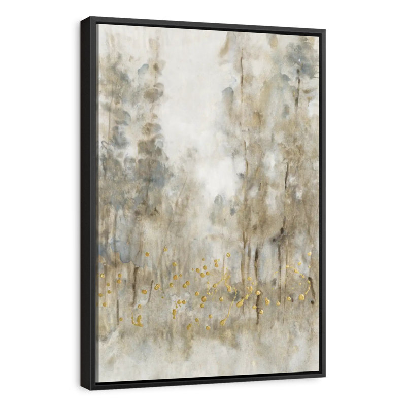 Fourré d'arbres I, 13 po x 19 po, Cadre flottant noir