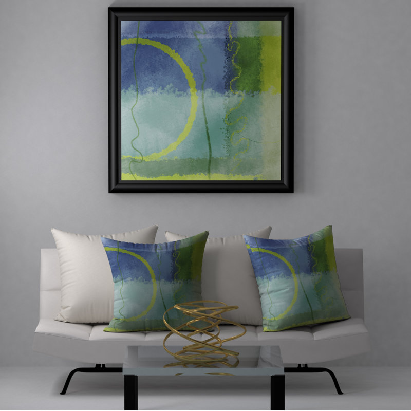 Abstract Throw Pillow, 18" H x 18" W