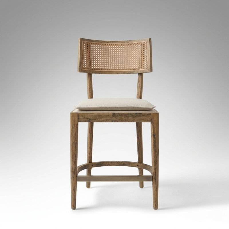 Charlie Cane Counter Stool, Beige/Brown