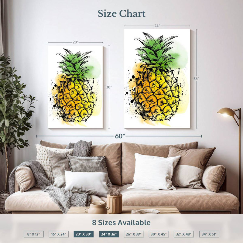 Yarlin Tropical Pineapple, 36" H x 24" W