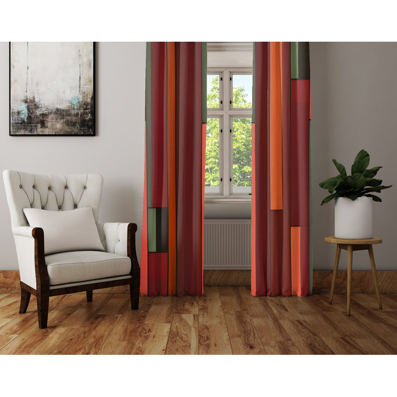 Paire de rideaux semi-transparents en polyester Manug, L 56 po x L 78 po