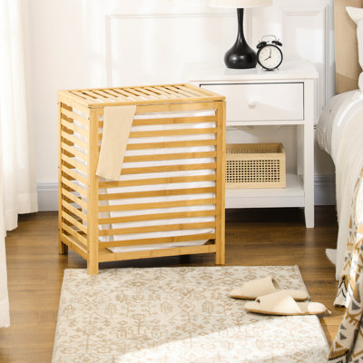 Panier à linge avec couvercle et sac intérieur amovible de 19,82 po x 14,04 po x 23,5 po