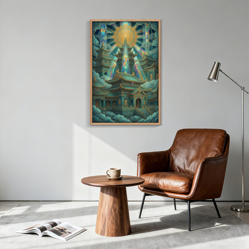 Ensemble de 1 tableau sur toile « Temple mystique », 24"H x 18"W, Naturel