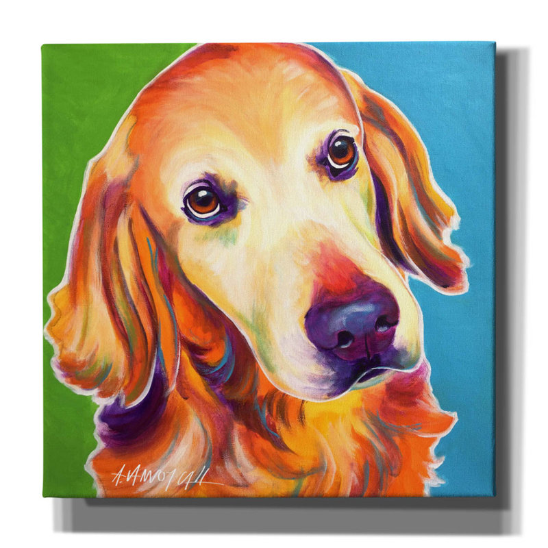 "Golden - Jackson" par Dawg Painter, H 18 po x l 18 po x P 0,75 po