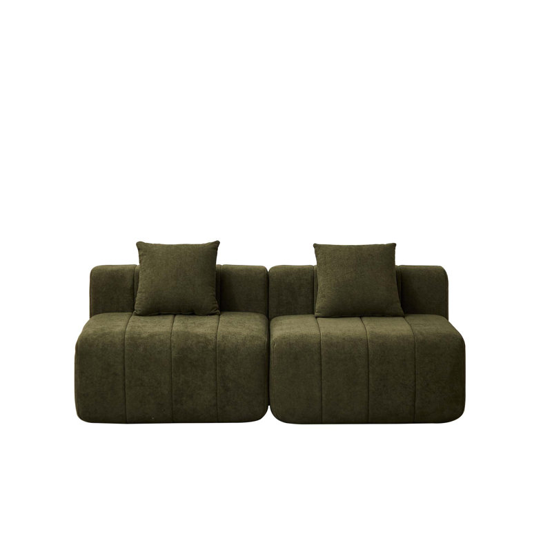 Canapé modulaire Chenille, Chenille verte