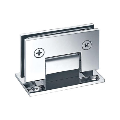 Brixwell 22-244bch Solid Brass Shower Hinge Wall To Glass 90 Degree Square Standard Full Back Plate Type Bright Chrome Finish