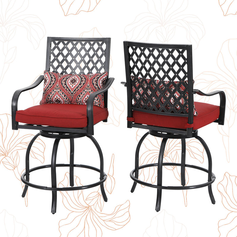 Alyne Metal Outdoor Stool with Cushion
