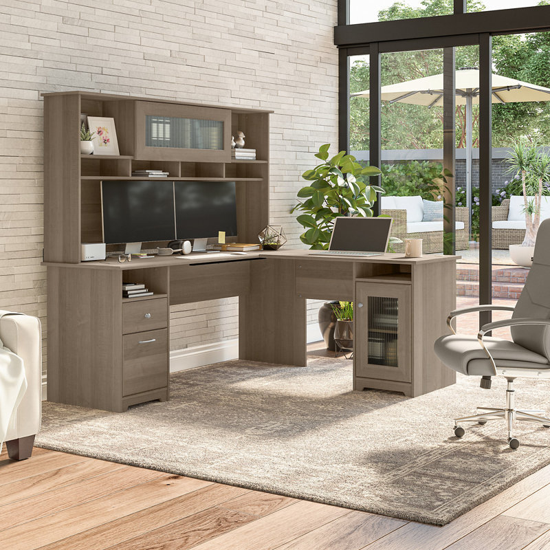 Paelynn 72'' Desk, 66.3" H x 71.69" W x 68.5" D, Brown/Gray