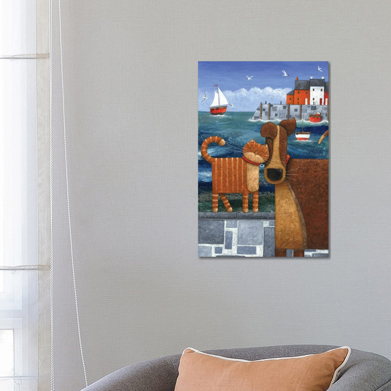 Pets By The Sea 1 Piece Wrapped Canvas Painting, 66.04 cm H x 45.72 cm W x 1.91 cm D