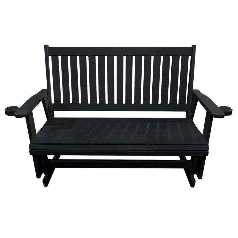 Banc oscillant 3 places en poly Lumber, Noir, noir, noir, noir