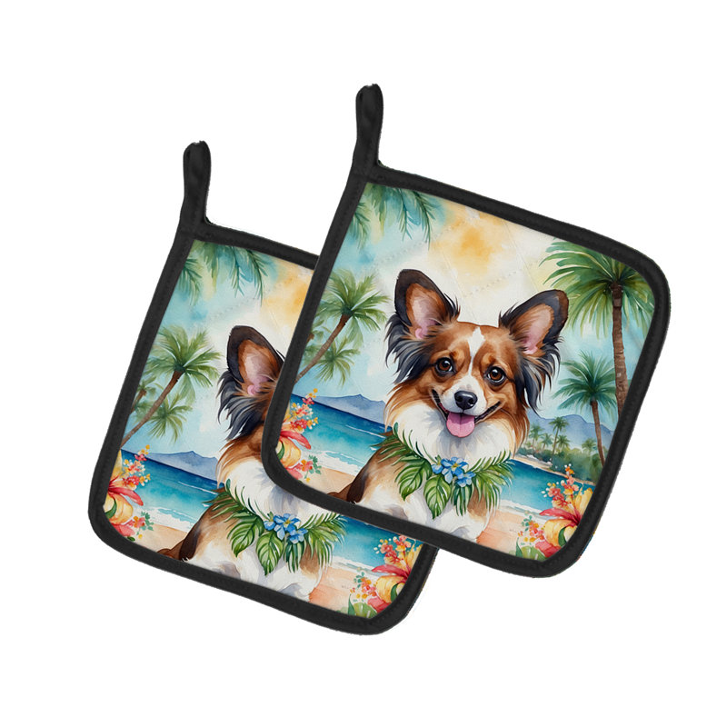 Caroline's Treasures Luau Party Floral Polyester Potholder Set