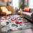 Rooshi Floral Gray/Red Area Rug-389132783