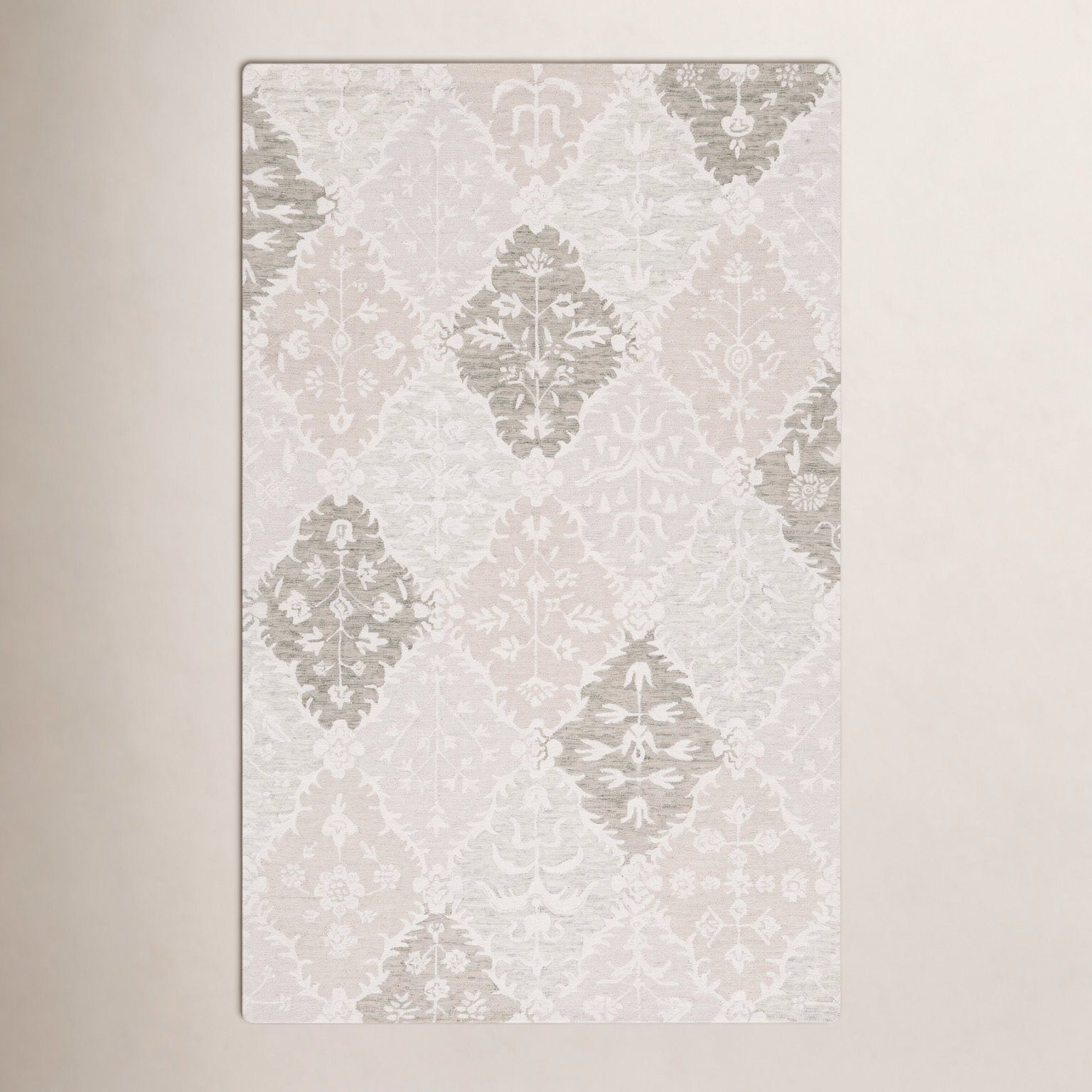 Garvin Hand-Tufted Wool Floral Rug, Rectangle 6' x 9'