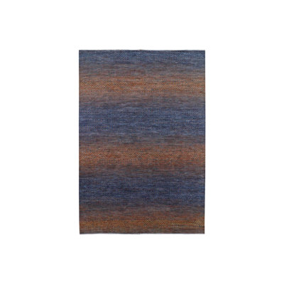 Tapis oriental rectangulaire en laine orange noué à la main 10 pi 0 po x 14 pi 5 po - MOA10279171