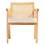 Fauteuil d'appoint Mid-Century moderne en rotin avec coussin, fauteuil en bois massif pour le salon et la chambre à coucher