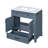 30" Retro Blue Bathroom Vanity, Solid Wood Frame With Groove Pattern