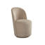 Chaise de salle à manger / d'appoint pivotante en tissu ivoire Kendall