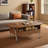 Oval-shaped adjustable mobile coffee table