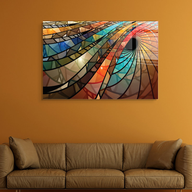 Superbe peinture murale en verre trempé 27,6 po x 39,4 po | 100% verre trempé, épaisseur: 0,16 pouce | Décoration élégante pour le salon ou le bureau, durable et facile à nettoyer, idée de cadeau parfaite