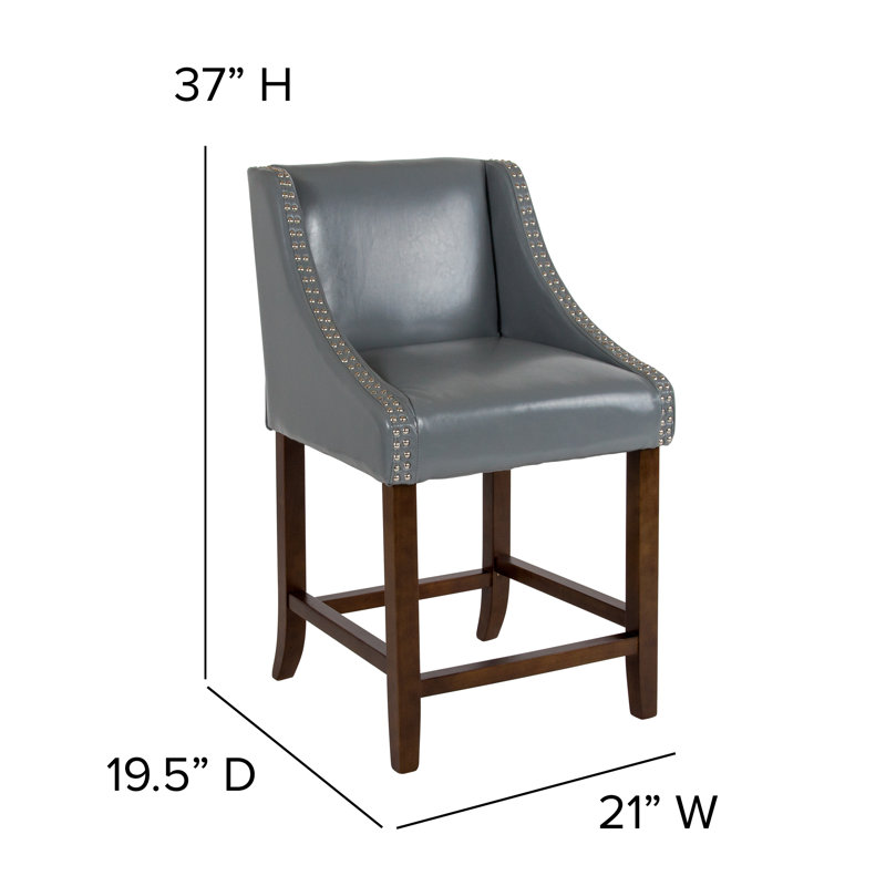 Tabouret de bar Desaria, Tabouret de comptoir 24 po, Gris clair