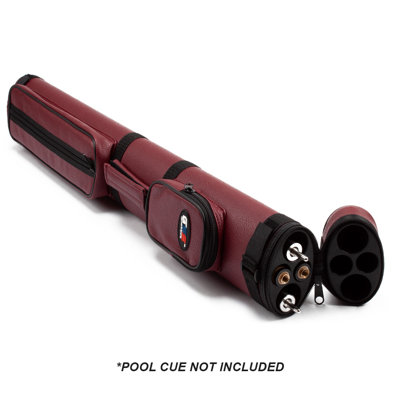GSE 2x2 Oval Hard Billiard Pool Cue Stick Carrying Case - Holds 2 Butts & 2 Shafts