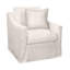 Oliver Boucle Cotton Swivel Slipcovered Armchair-86519186