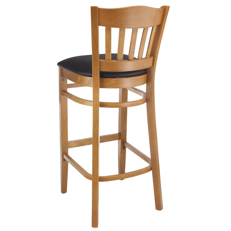 Tabouret de bar et de comptoir Riggio, Noir, Cerisier, Tabouret de bar (assise de 30 po de hauteur)