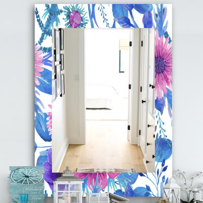 Miroir décoratif traditionnel fleuri