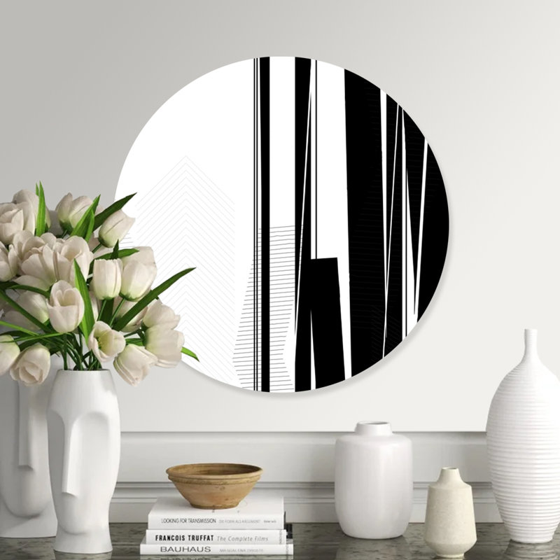 Lignes majuscules - Peinture sur métal, H 24 po x l 24 po, Métal sans cadre