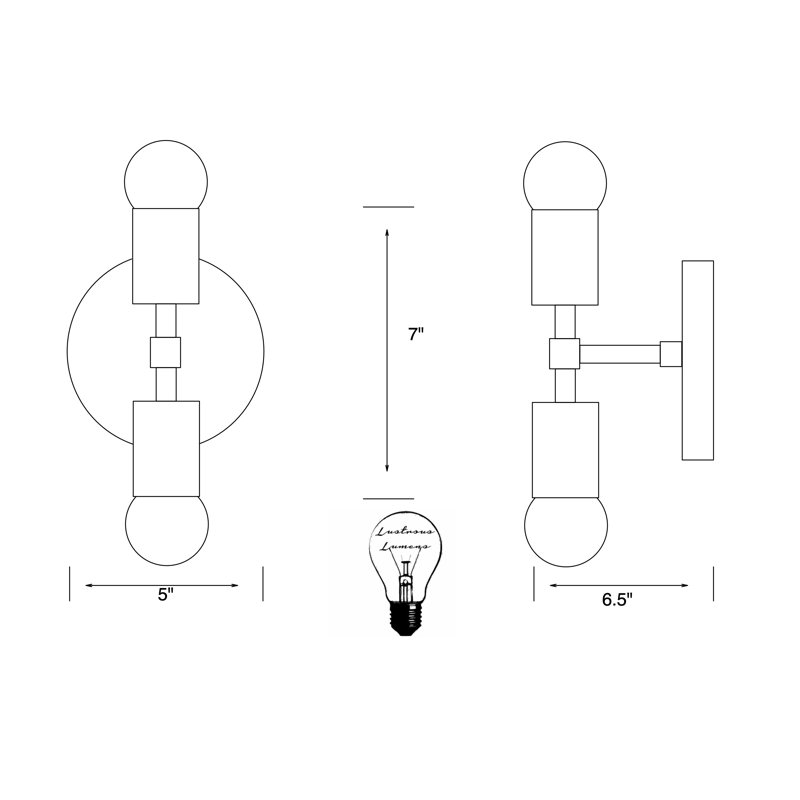 Canaday Armed Sconce, Black/Brass