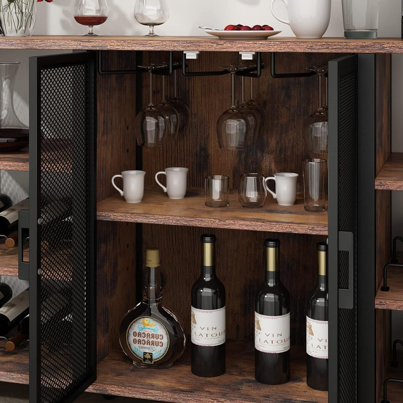55.11 " L Bar Cabinet, Rustic