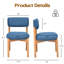 Ensemble de 2 chaises d'appoint rembourrées en lin de couleur bleue avec structure en bois massif et dossier amovible, pour salle à manger