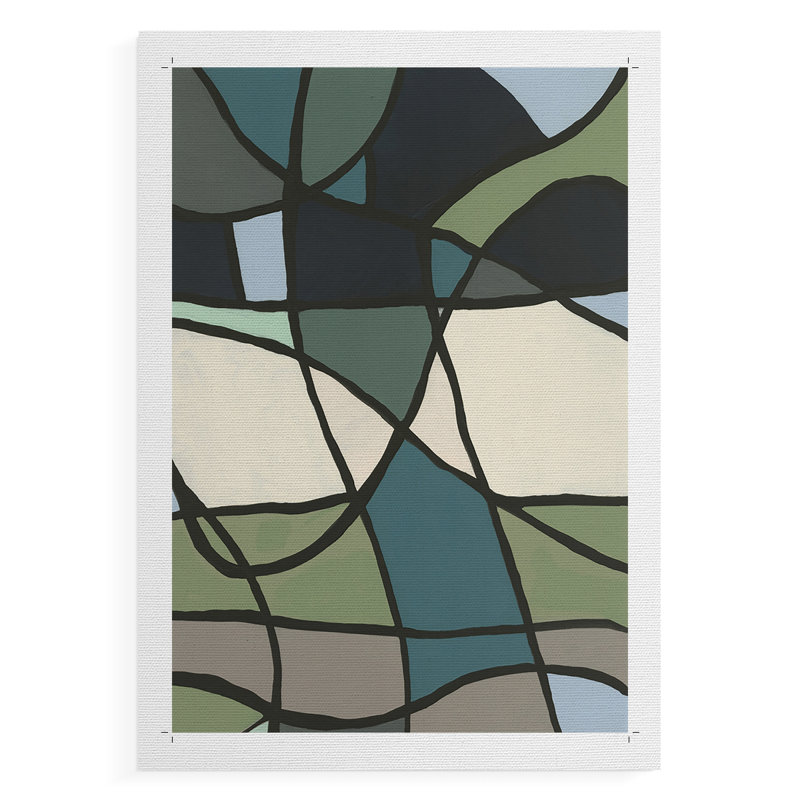 Vitrail multicolore I - impression sur toile seulement - NON-CADRE, H 27 po x l 18 po