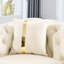 90,6 pouces velours beige, 3 places avec 2 coussins, accents en acier inoxydable doré, canapé de luxe moderne, beige, style-277068146