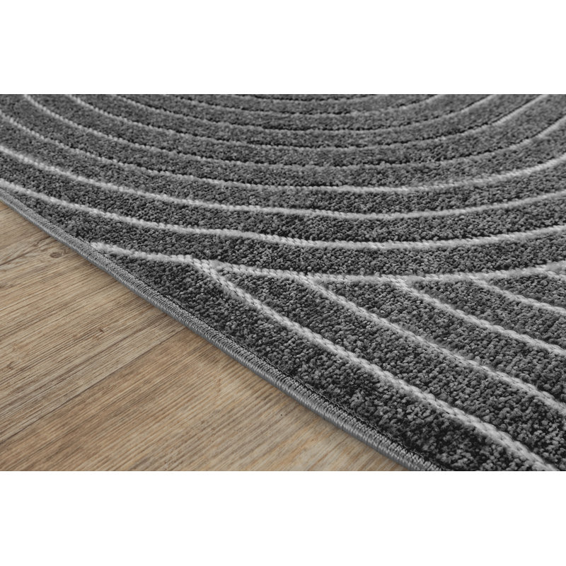 Carlose Outdoor Area Rug, Anthracite, Rectangular 120 x 160cm