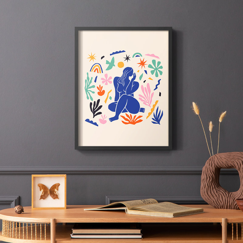 Matisse CDXLIV, reproduction encadrée - bois massif, H 14 po x l 11 po, Cadre simple noir