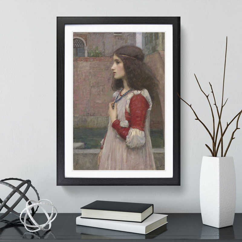 Juliet by John William Waterhouse - Framed Print, 48cm H x 36cm W x 2cm D, Black Framed