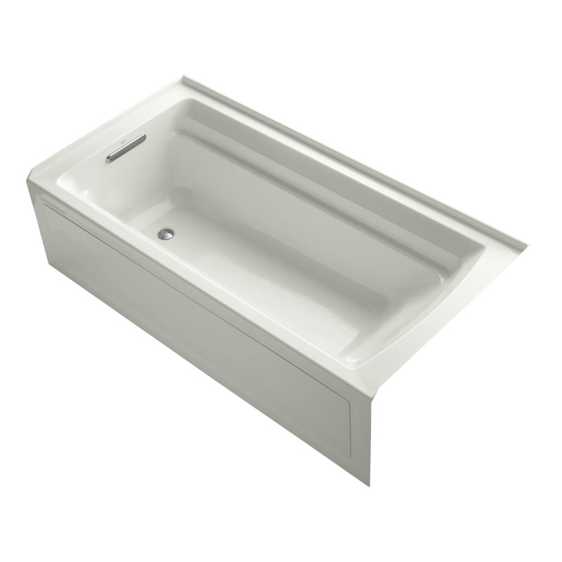 72" x 36" Acrylic Alcove Soaking Bathtub with Comfort Depth, Dune, Left